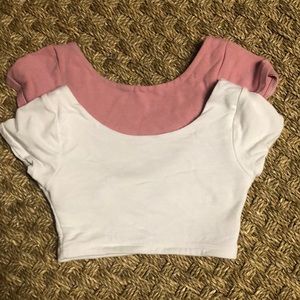 Two girls crop tops